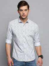 Men White Printed Casual Shirt-BRITANNICKPRINT-3017-White